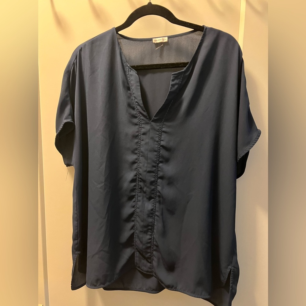 Navy Blue Blouse Size XL